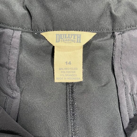 Duluth Trading Women's Black Pleated Flexellence Wide Leg Pants Size 14 - Picture 4 of 8